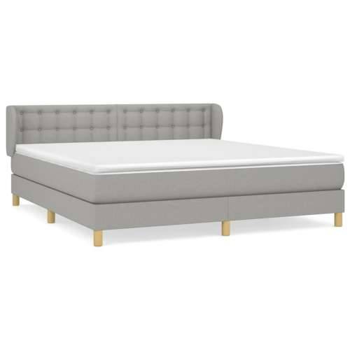 Krevet box spring s madracem svjetlosiva 160x200 cm tkanina - Svjetlosiva 160 x 200 cm gumbi Cijena