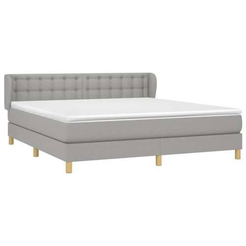 Krevet box spring s madracem svjetlosiva 160x200 cm tkanina - Svjetlosiva 160 x 200 cm gumbi Cijena