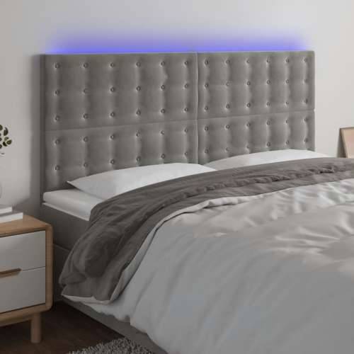 LED uzglavlje svjetlosivo 160x5x118/128 cm baršunasto - Svjetlosiva 160 x 5 x 118/128 cm 1 Cijena