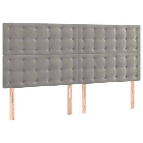 LED uzglavlje svjetlosivo 160x5x118/128 cm baršunasto - Svjetlosiva 160 x 5 x 118/128 cm 1 Cijena