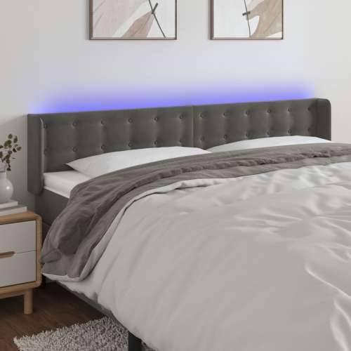 LED uzglavlje tamnosivo 203x16x78/88 cm baršunasto - Tamno siva 203 x 16 x 78/88 cm 1 Cijena