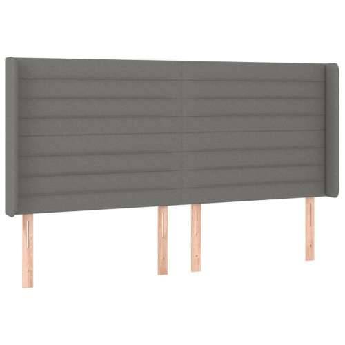 Krevet box spring s madracem LED tamnosivi 200x200 cm tkanina - Tamno siva 200 x 200 cm vodoravne pruge Cijena