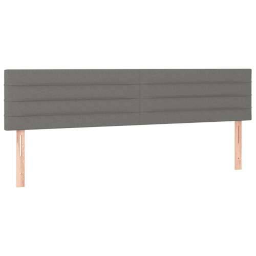 Krevet s oprugama i madracem tamnosivi 200 x 200 cm od tkanine Tamno siva 200 x 200 cm vodoravne pruge Cijena