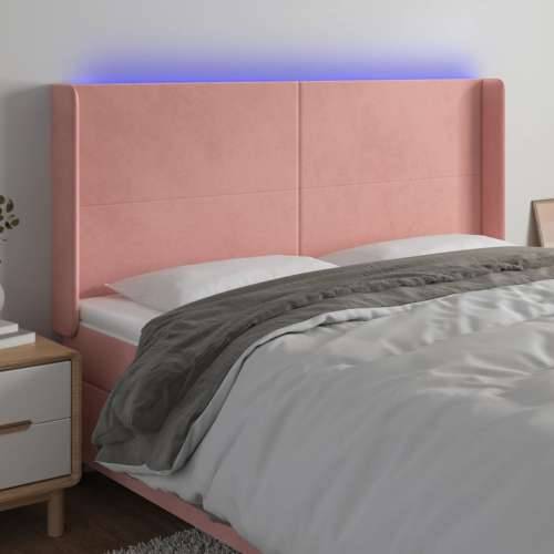 LED uzglavlje ružičasto 183x16x118/128 cm baršunasto - Ružičasta 183 x 16 x 118/128 cm 1 Cijena