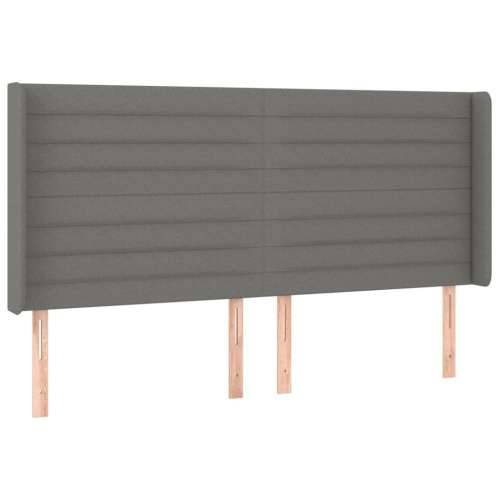 Krevet box spring s madracem LED tamnosivi 200x200 cm tkanina - Tamno siva 200 x 200 cm vodoravne pruge Cijena