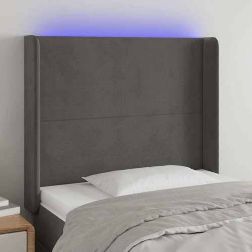 LED uzglavlje tamnosivo 93x16x118/128 cm baršunasto - Tamno siva 93 x 16 x 118/128 cm 1 Cijena