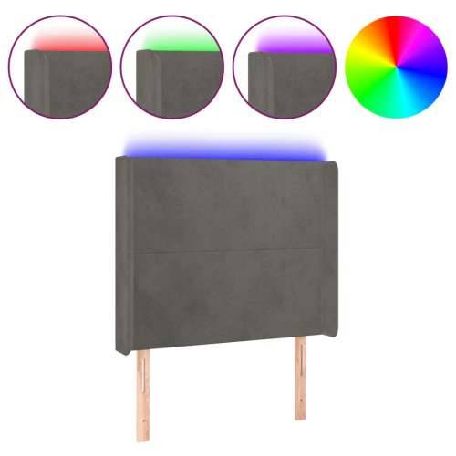 LED uzglavlje tamnosivo 93x16x118/128 cm baršunasto - Tamno siva 93 x 16 x 118/128 cm 1 Cijena