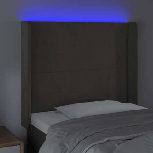 LED uzglavlje tamnosivo 93x16x118/128 cm baršunasto - Tamno siva 93 x 16 x 118/128 cm 1 Cijena