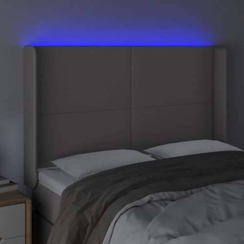 LED uzglavlje sivo 147x16x118/128 cm od umjetne kože - Siva 147 x 16 x 118/128 cm 1 Cijena