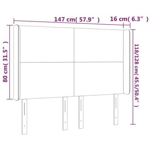 LED uzglavlje sivo 147x16x118/128 cm od umjetne kože - Siva 147 x 16 x 118/128 cm 1 Cijena