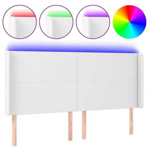 LED uzglavlje bijelo 203x16x118/128 cm od umjetne kože - Bijela 203 x 16 x 118/128 cm 1 Cijena