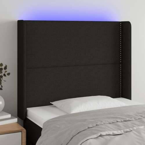 LED uzglavlje crno 83 x 16 x 118/128 cm od tkanine - Crna 83 x 16 x 118/128 cm 1 Cijena