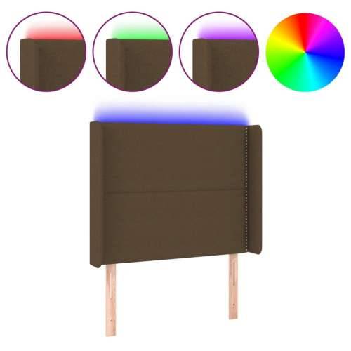 LED uzglavlje tamnosmeđe 83x16x118/128 cm od tkanine - Tamno smeđa 83 x 16 x 118/128 cm 1 Cijena