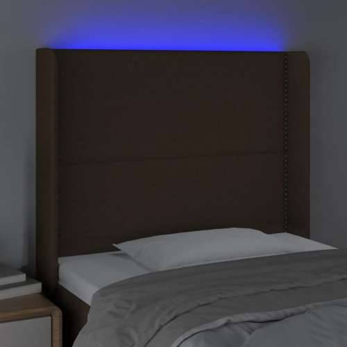 LED uzglavlje tamnosmeđe 83x16x118/128 cm od tkanine - Tamno smeđa 83 x 16 x 118/128 cm 1 Cijena