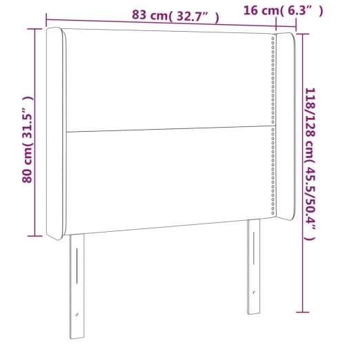 LED uzglavlje tamnosmeđe 83x16x118/128 cm od tkanine - Tamno smeđa 83 x 16 x 118/128 cm 1 Cijena