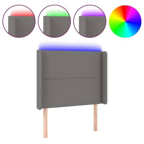 LED uzglavlje tamnosivo 93 x 16 x 118/128 cm od tkanine - Tamno siva 93 x 16 x 118/128 cm 1 Cijena
