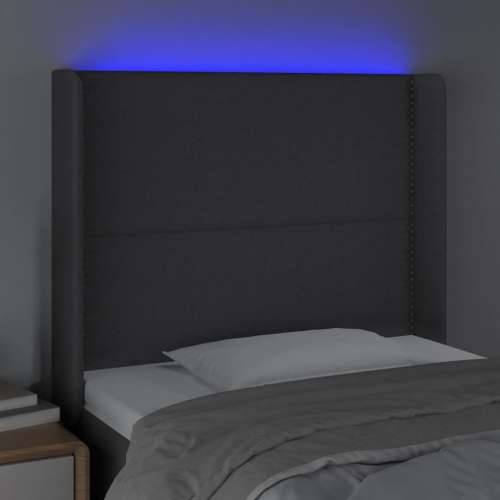 LED uzglavlje tamnosivo 93 x 16 x 118/128 cm od tkanine - Tamno siva 93 x 16 x 118/128 cm 1 Cijena