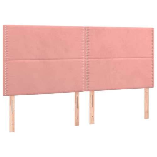 Krevet box spring s madracem LED ružičasti 200x200cm baršunasti - Ružičasta 200 x 200 cm Obično s čavlima Cijena