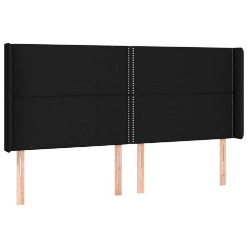 LED uzglavlje crno 183 x 16 x 118/128 cm od tkanine - Crna 183 x 16 x 118/128 cm 1 Cijena