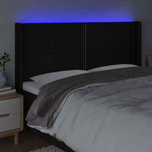 LED uzglavlje crno 183 x 16 x 118/128 cm od tkanine - Crna 183 x 16 x 118/128 cm 1 Cijena