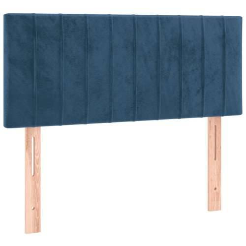 Krevet box spring s madracem LED tamnoplavi 120x200 cm baršun - Tamno plava 120 x 200 cm Okomite pruge Cijena