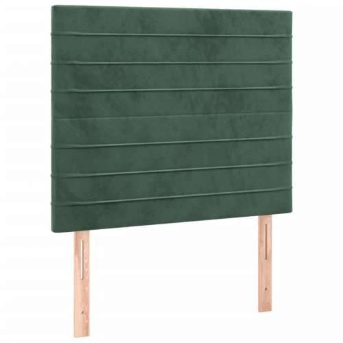 Krevet box spring s madracem LED tamnozeleni 80 x 200 cm baršun - Tamnozelena 80 x 200 cm vodoravne pruge Cijena