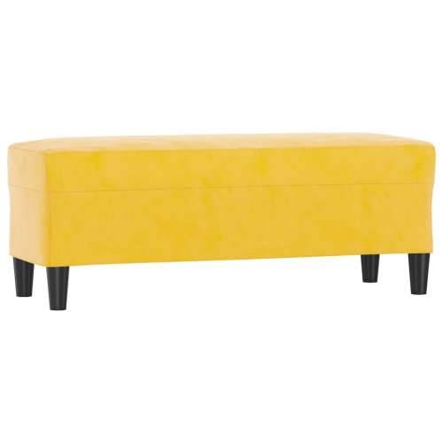 Klupa žuti 100 x 35 x 41 cm baršunasta - Žuta 100 x 35 x 41 cm Cijena