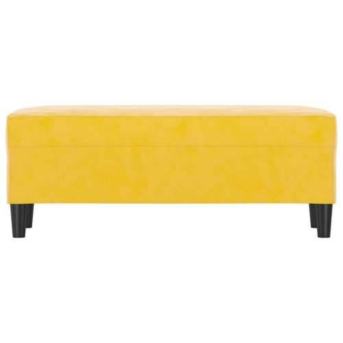 Klupa žuti 100 x 35 x 41 cm baršunasta - Žuta 100 x 35 x 41 cm Cijena