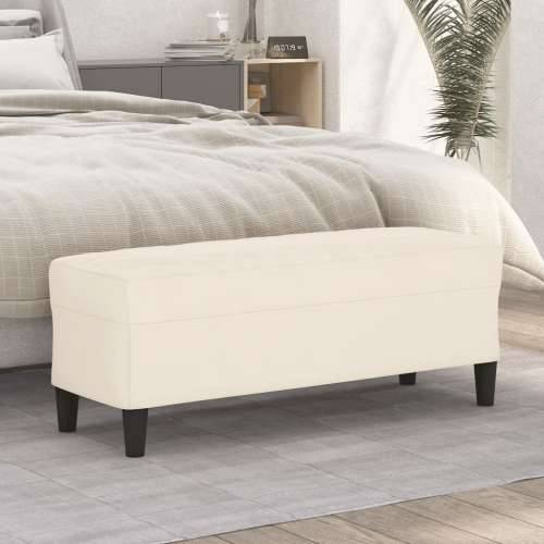 Klupa krem 100 x 35 x 41 cm baršunasta - Krema 100 x 35 x 41 cm Cijena