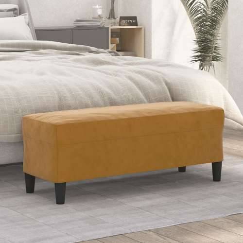 Klupa smeđa 100x35x41 cm baršunasta - Smeđa 100 x 35 x 41 cm Cijena
