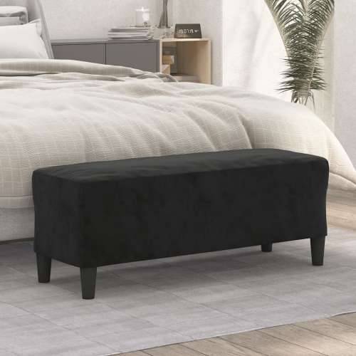 Klupa crna 100x35x41 cm baršunasta - Crna 100 x 35 x 41 cm Cijena