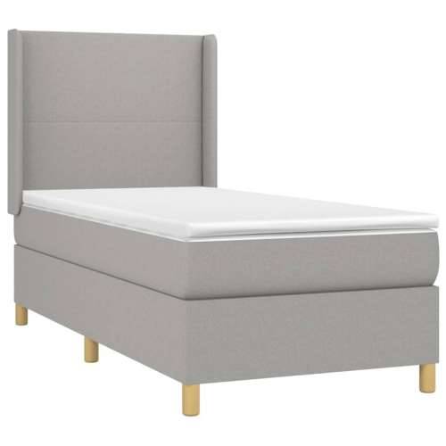 Krevet box spring s madracem LED svjetlosivi 90x190 cm tkanina - Svjetlosiva 90 x 190 cm Gladak dizajn Cijena