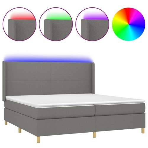Krevet box spring s madracem LED tamnosivi 200x200 cm tkanina - Tamno siva 200 x 200 cm Gladak dizajn Cijena