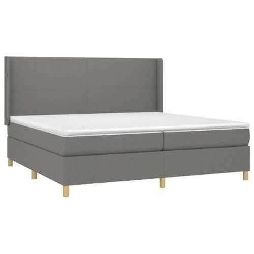 Krevet box spring s madracem LED tamnosivi 200x200 cm tkanina - Tamno siva 200 x 200 cm Gladak dizajn Cijena