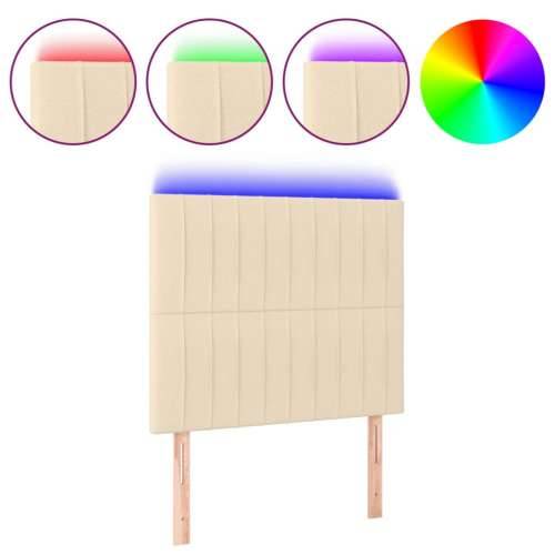 LED uzglavlje krem 90x5x118/128 cm od tkanine - Krema 90 x 5 x 118/128 cm 1 Cijena