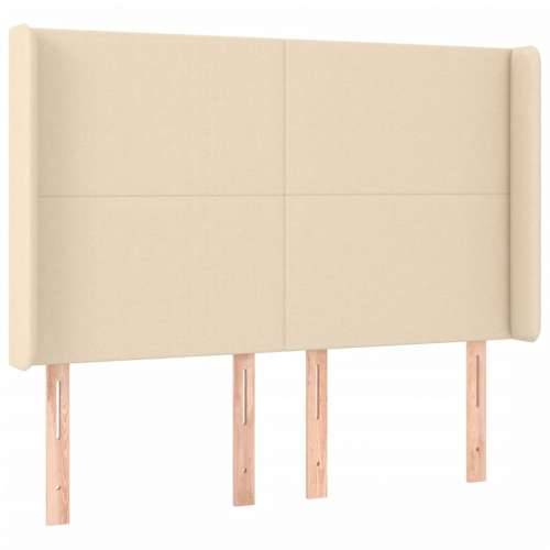 Krevet box spring s madracem LED krem 140x200 cm od tkanine - Krema 140 x 200 cm Gladak dizajn Cijena