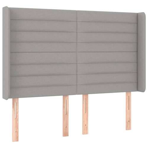 Krevet box spring s madracem LED svjetlosivi 140x200 cm tkanina - Svjetlosiva 140 x 200 cm vodoravne pruge Cijena