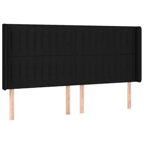 Krevet box spring s madracem LED crni 160x200 cm od tkanine - Crna 160 x 200 cm Okomite pruge Cijena
