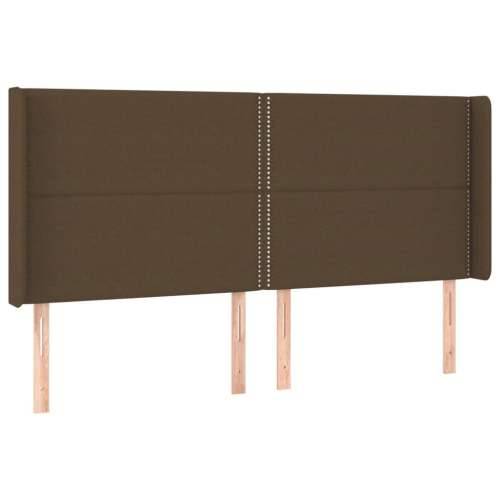 Krevet box spring s madracem LED tamnosmeđi 200x200 cm tkanina - Tamno smeđa 200 x 200 cm Obično s čavlima Cijena