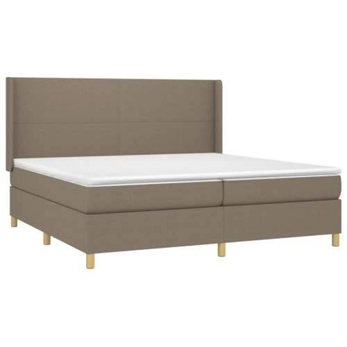 Krevet box spring s madracem LED smeđesivi 200x200 cm tkanina - Sivo-smeđa 200 x 200 cm Gladak dizajn Cijena