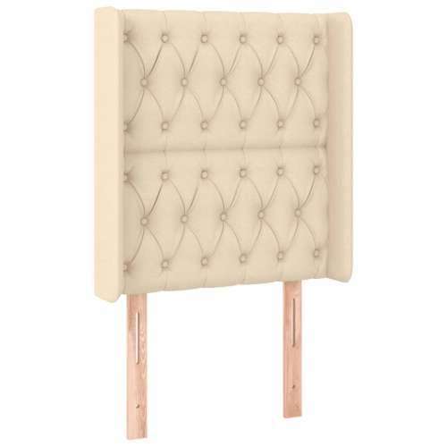 Krevet box spring s madracem LED krem 80 x 200 cm od tkanine - Krema 80 x 200 cm Dizajn s gumbima Cijena