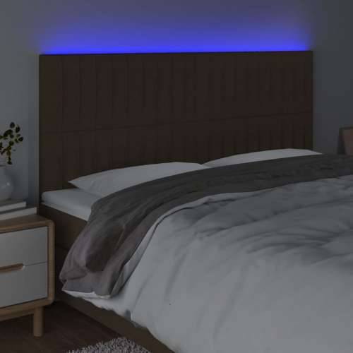 LED uzglavlje tamnosmeđe 160x5x118/128 cm od tkanine - Tamno smeđa 160 x 5 x 118/128 cm 1 Cijena