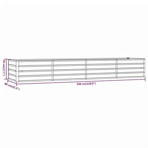 Povišena gredica - Vrtna gredica boja hrđe 320 x 80 x 45 cm čelik COR-TEN - 320 x 80 x 45 cm 1 Cijena