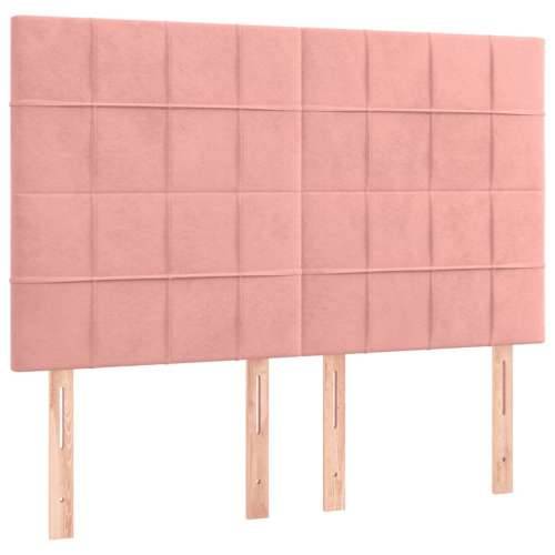 LED uzglavlje ružičasto 144x5x118/128 cm baršunasto - Ružičasta 144 x 5 x 118/128 cm 1 Cijena