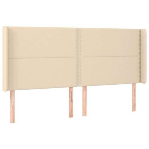Krevet box spring s madracem LED krem 180x200 cm od tkanine - Krema 180 x 200 cm Obično s čavlima Cijena