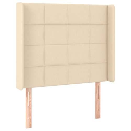Krevet box spring s madracem LED krem 100x200 cm od tkanine - Krema 100 x 200 cm Blok s kvadratima Cijena