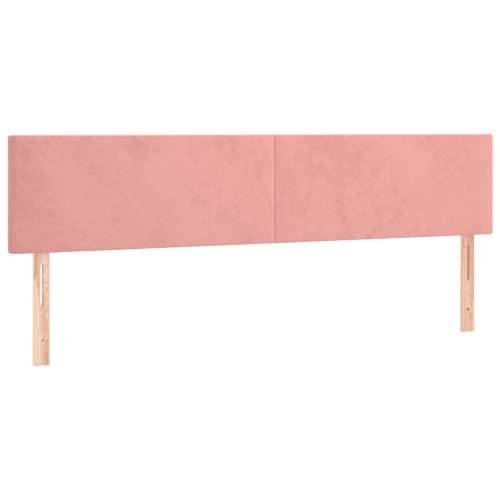 Krevet box spring s madracem LED ružičasti 200x200cm baršunasti - Ružičasta 200 x 200 cm Gladak dizajn Cijena