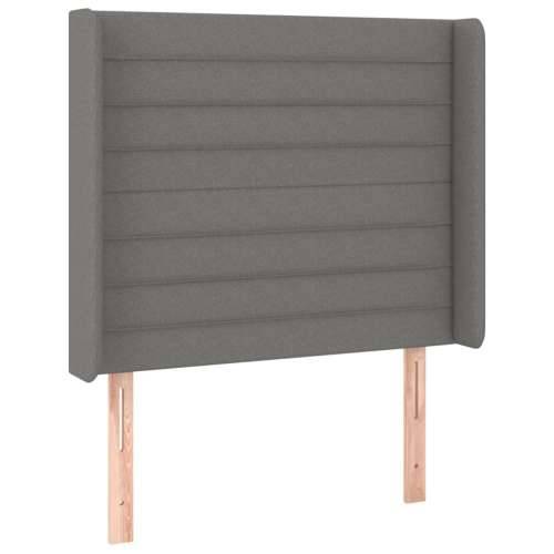 Krevet box spring s madracem LED tamnosivi 100x200 cm tkanina - Tamno siva 100 x 200 cm vodoravne pruge Cijena