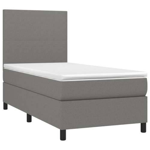 Krevet box spring s madracem LED tamnosivi 100x200 cm tkanina - Tamno siva 100 x 200 cm Gladak dizajn Cijena