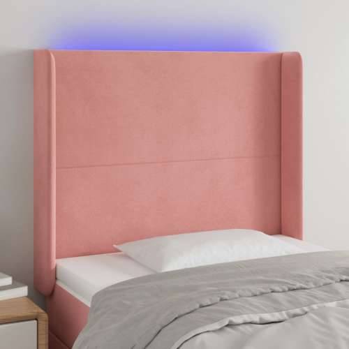 LED uzglavlje ružičasto 103x16x118/128 cm baršunasto - Ružičasta 103 x 16 x 118/128 cm 1 Cijena